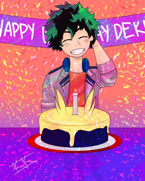 Happy Birthday Deku Nerdykdragon Illustrations Art Street