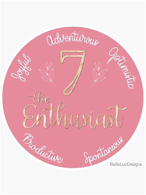 Enneagram Type 7 The Enthusiast Sticker For Sale By Bellaloudesigns