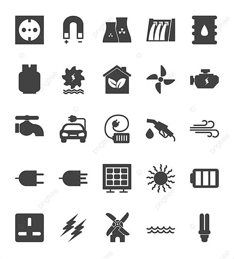 Energy Flat Icon Set Flat Icon Energy Png And Vector With