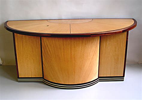 Quality control circle desk file and work flow. Art Deco Half Circle Desk