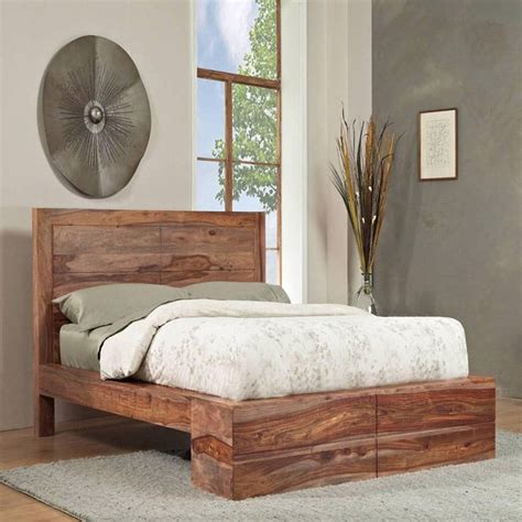Shop Sheesham Solid Wood California King Size Panel Bed