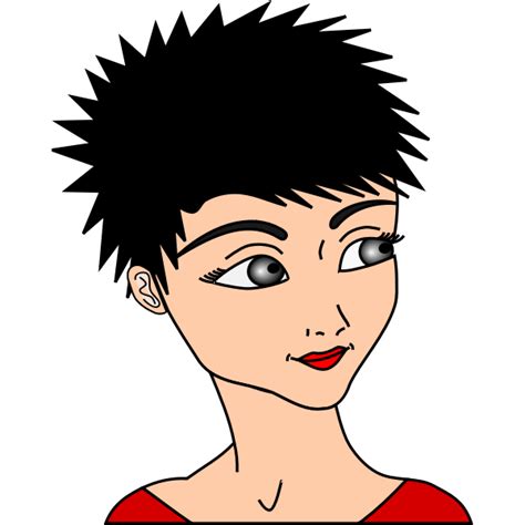 Vector Graphics Of Girl With Spiky Short Hair Free Svg