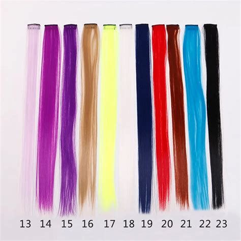 Highlight Single Clip In Hair Extension 20inch Colorful Straight Hair
