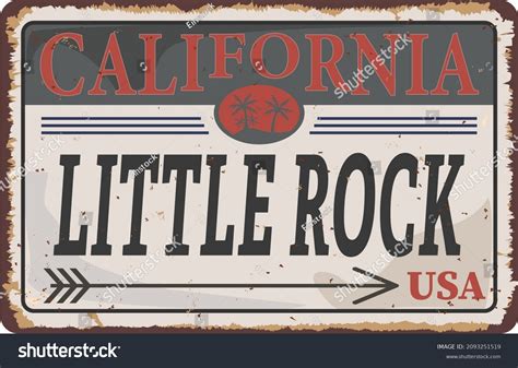 Welcome Little Rock California Road Sign Stock Vector Royalty Free