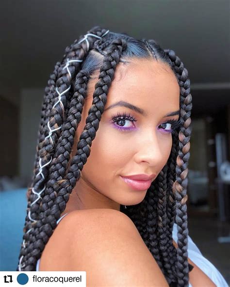 Jumbo braid ponytail using braiding hair | how to. 5 packs jumbo box braids hair | Box braids styling, Hair ...