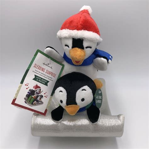 2020 Sledding Surprise Playful Penguins Hallmark Christmas Tabletop