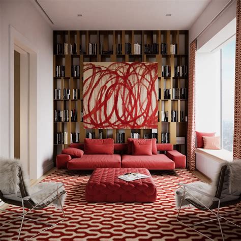 Red Carpet Living Room Interior Design Ideas