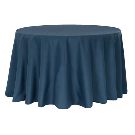 Polyester 108 Round Tablecloth Navy Blue Cv Linens