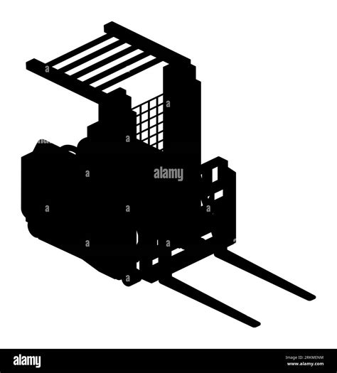 Black Silhouette Of A Forklift Construction Truck Vehicle A Fork Lift
