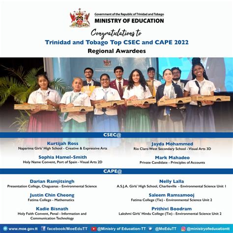 Csec And Cape Regional Awards Ceremony 2023 Ministry Of Education