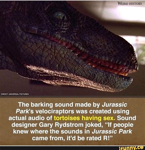 History The Barking Sound Made By Jurassic Parks Velociraptors Was Created Using Actual Audio