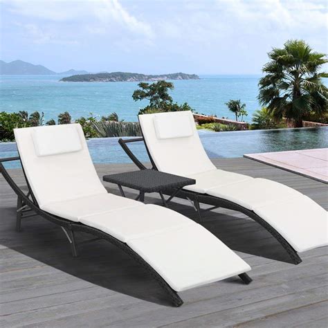 Well liked lounge chair : Walnew 3 PCS Patio Furniture Outdoor Patio Lounge Chair ...
