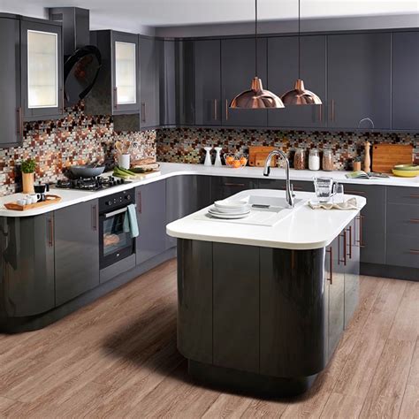 Affordable Modern Mdfhdf Kitchen Designs Free Standing Pantry Black