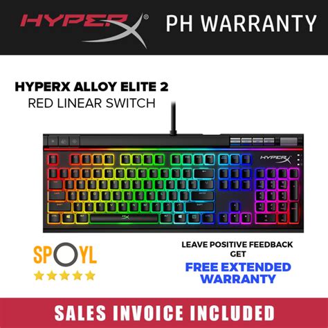 Hyperx Alloy Elite 2 Red Linear Switch Rgb Mechanical Gaming Keyboard