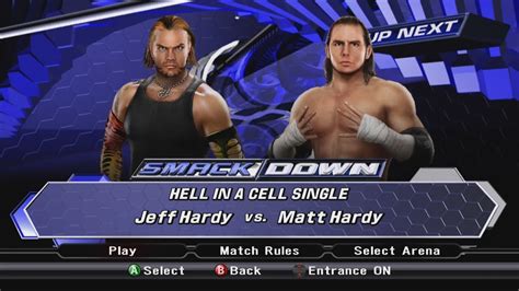 Wwe Smackdown Vs Raw 2009 Xbox 360 Jeff Hardy Vs Matt Hardy Hell In