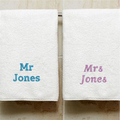 Personalised Embroidered Luxury His And Hers Bath Towels The T