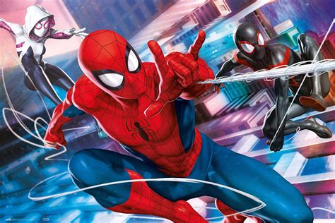 Poster Spider Man Miles Morales And Gwen Wall Art Ts