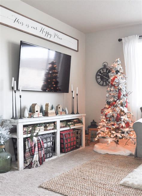 Simple living room christmas decor. Simple Christmas Living Room Home Tour - Cherished Bliss | Christmas living rooms, Christmas ...