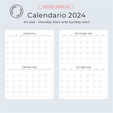 2024 And 2025 Calendario Español 2024 2025 Planificadores Mensuales 2 Months Per Page Spanish