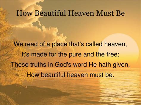 Ppt How Beautiful Heaven Must Be Powerpoint Presentation Free