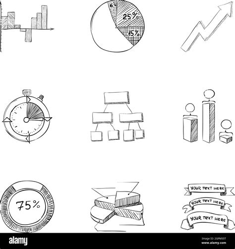 Business Icons Set Hand Drawn Style Stock Vector Image And Art Alamy