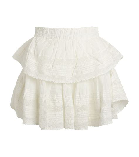 Loveshackfancy White Ruffle Mini Skirt Harrods Uk
