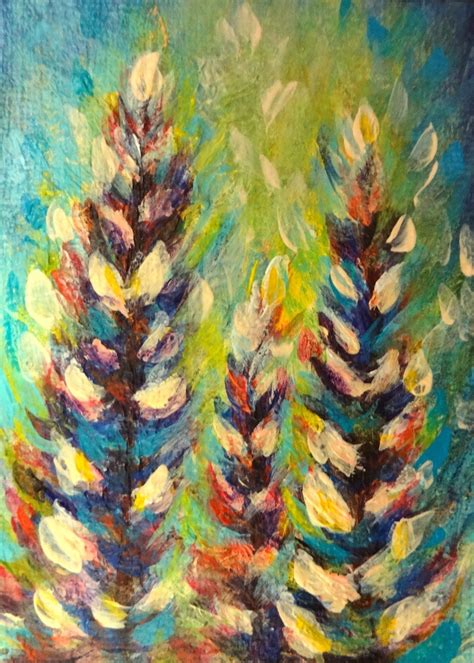 Sea Dean Paint A Masterpiece Three Lupines Aceo 30 Paintings Day
