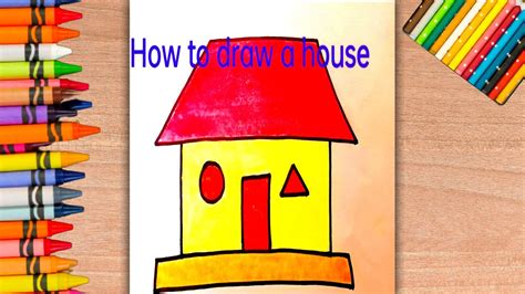 How To Draw A House Easy Ll How To Draw A House For Kids Step By Step