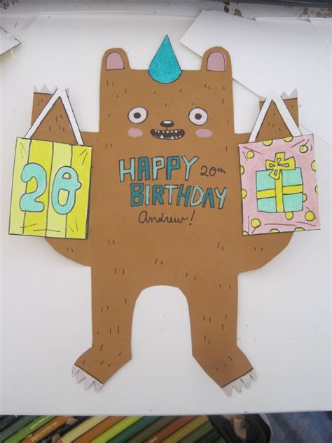 Simple and cute diy birthday card for boyfriend is ready. DIY Birthday Bear Card | Tarjetas de cumpleaños originales, Hacer tarjetas de cumpleaños y ...