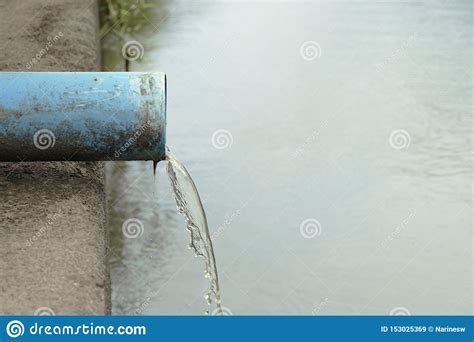 Sewer Water Overgrown With Weeds Stock Photography