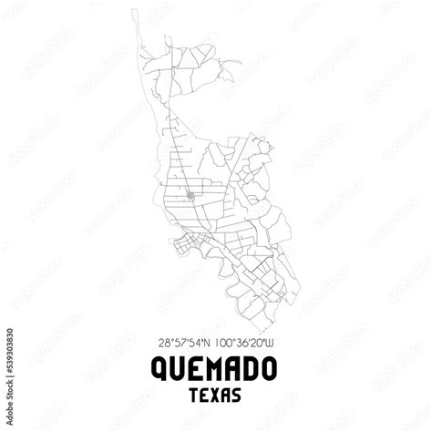 Fototapeta Mapa świata Dla Dzieci Quemado Texas Us Street Map With