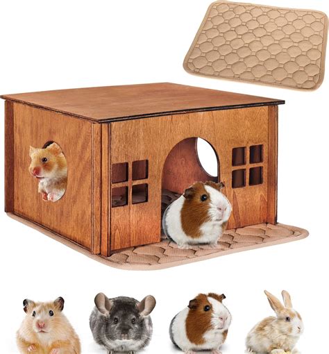 Large Wood Guinea Pig Hideout With Windowshamster House