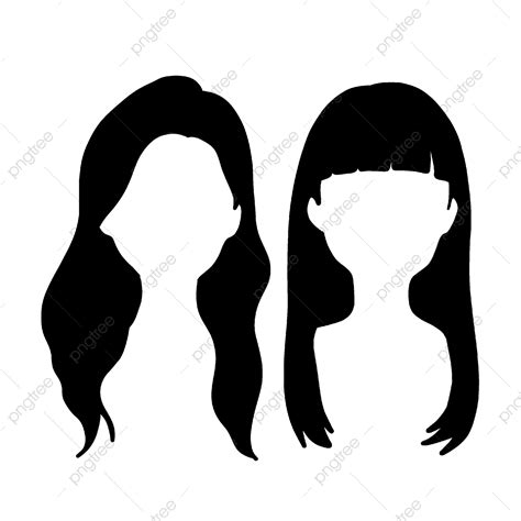 Woman Long Hair Silhouette Png Free Cute Long Haired Lady Hairstyle