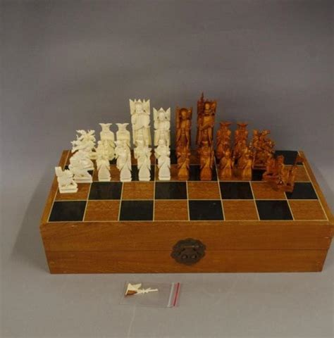 Vintage Chinese Chess Set With Monthly Auction Day 2 Barsby