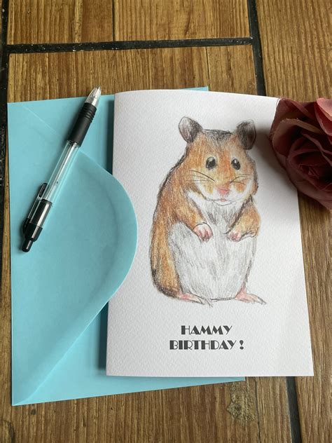 Hamster Birthday Card Hammy Birthday Card Blank Card Etsy Uk