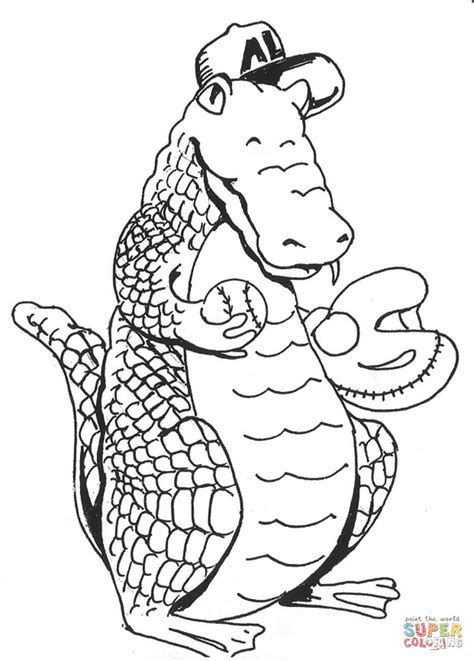 Cartoon Alligator Baseballer coloring page | Free Printable Coloring Pages