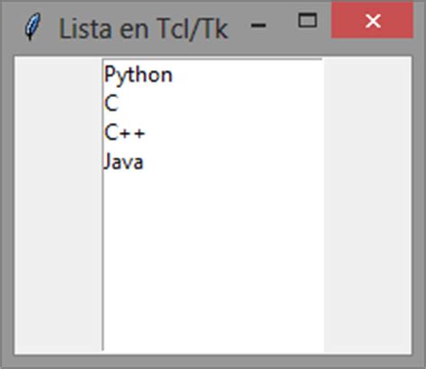 Lista Listbox En Tcl Tk Tkinter Recursos Python