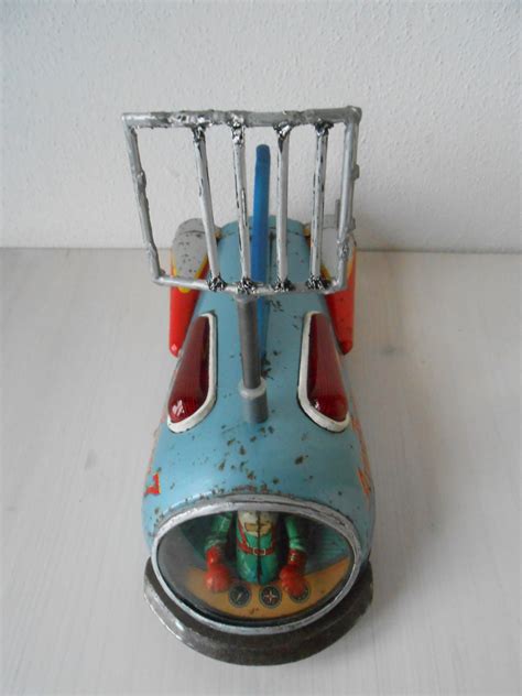 Vintage Tin Toy Antique Atom Rocket 7 1950s Made In Japan Etsy