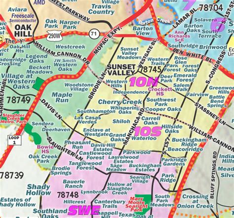 Austin Texas Neighborhoods Map Vintage City Maps