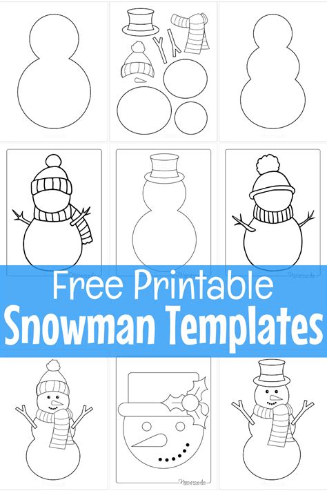 Snowman Templates Free Printable