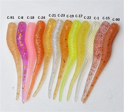 Micro Soft Plastic Fishing Lure Sstraight Tail Pack Of 10