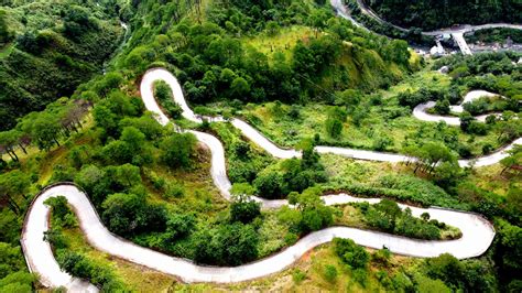 Look Stunning Aerial View Of The Winding Road In Sabangan Mtprovince