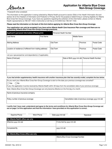 2019 2024 Form Canada Ahc0201 Alberta Fill Online Printable