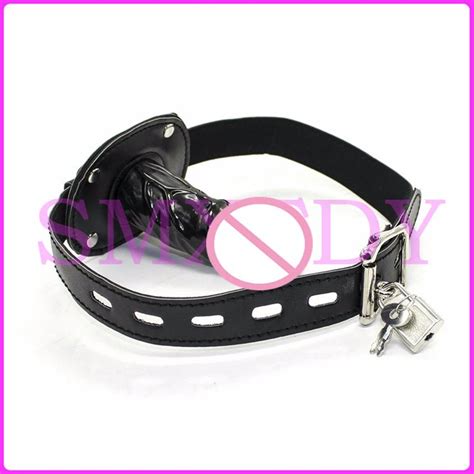 ningmu lockable strap on silicone dildo mouth gag slave leather harness restraint lesbian