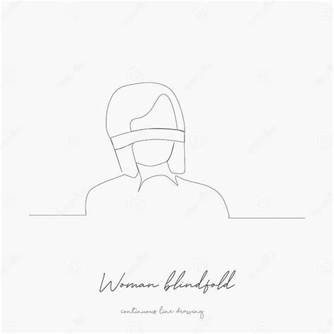 continuous line drawing woman blindfold simple vector illustration woman blindfold concept