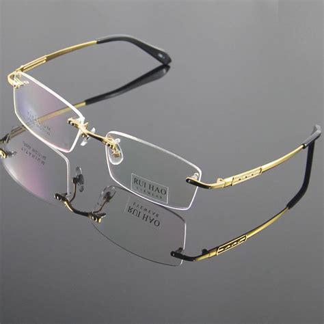 100 Titanium Eyeglasses Frame Eyeglasses Men Design Rimless Glasses