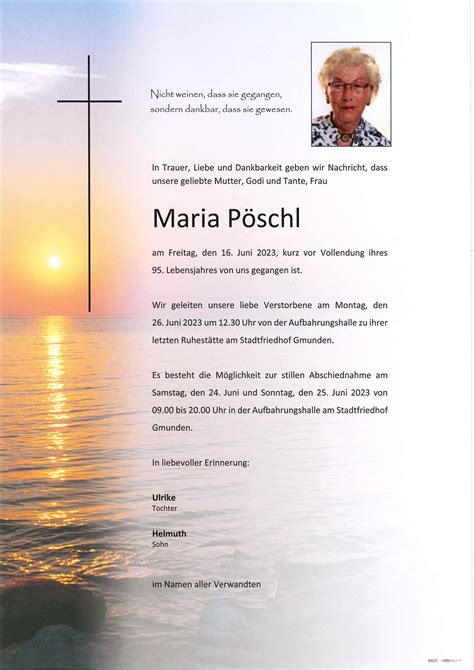 Maria Pöschl Bestattung Pichler