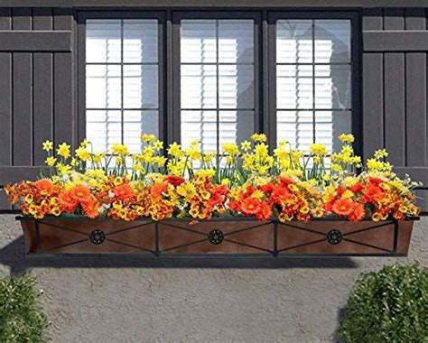 72in Medallion Tapered Iron Window Box With Oil Rubbed Bronze Metal