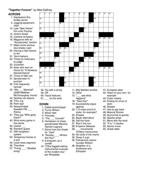 June 2014 Matt Gaffneys Weekly Crossword Contest Page 5