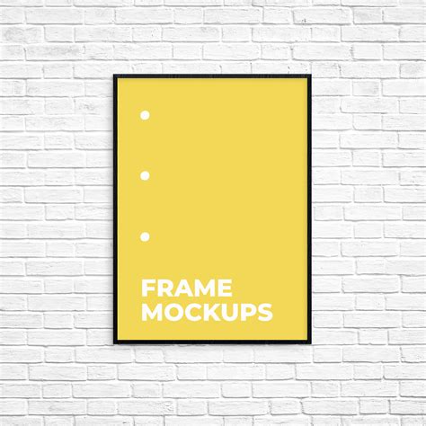 Poster Frame Mockup On A Brick Wall Mockup World Hq